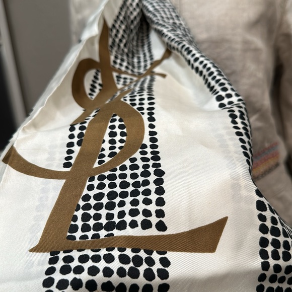 YSL Rare Frayed silk-twill scarf/wrap HUGE - Picture 3 of 15